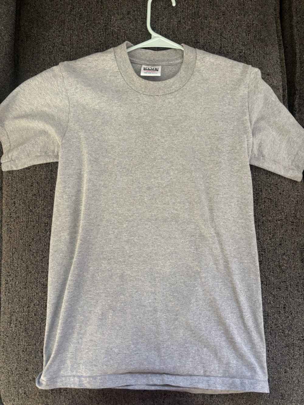 Mens Pro Club Heather Gray Crewneck Short Sleeve Tee